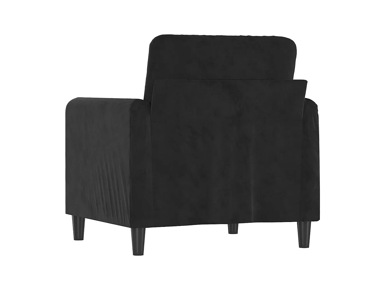 Sillón de terciopelo negro de 60 cm