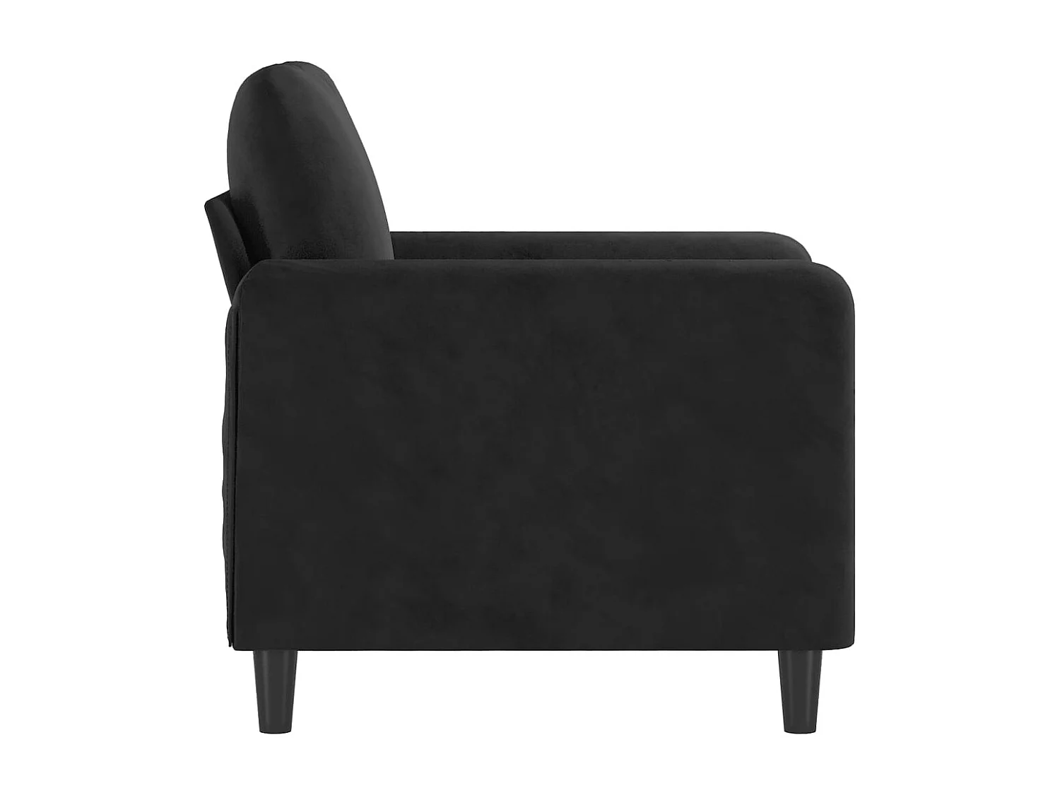 Sillón de terciopelo negro de 60 cm