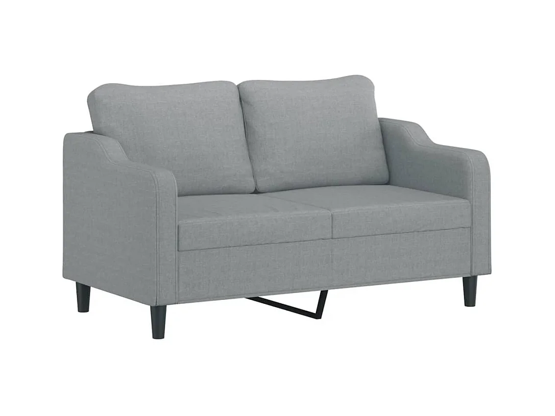 Sofá de 2 plazas con cojines gris claro de tela de 140 cm