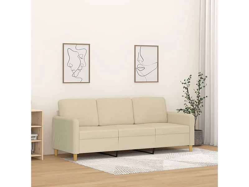 Sofá 3 plazas Crema 180 cm Tela