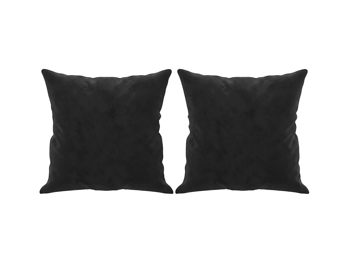 Sofá de 2 plazas con cojines decorativos de terciopelo negro de 120 cm.