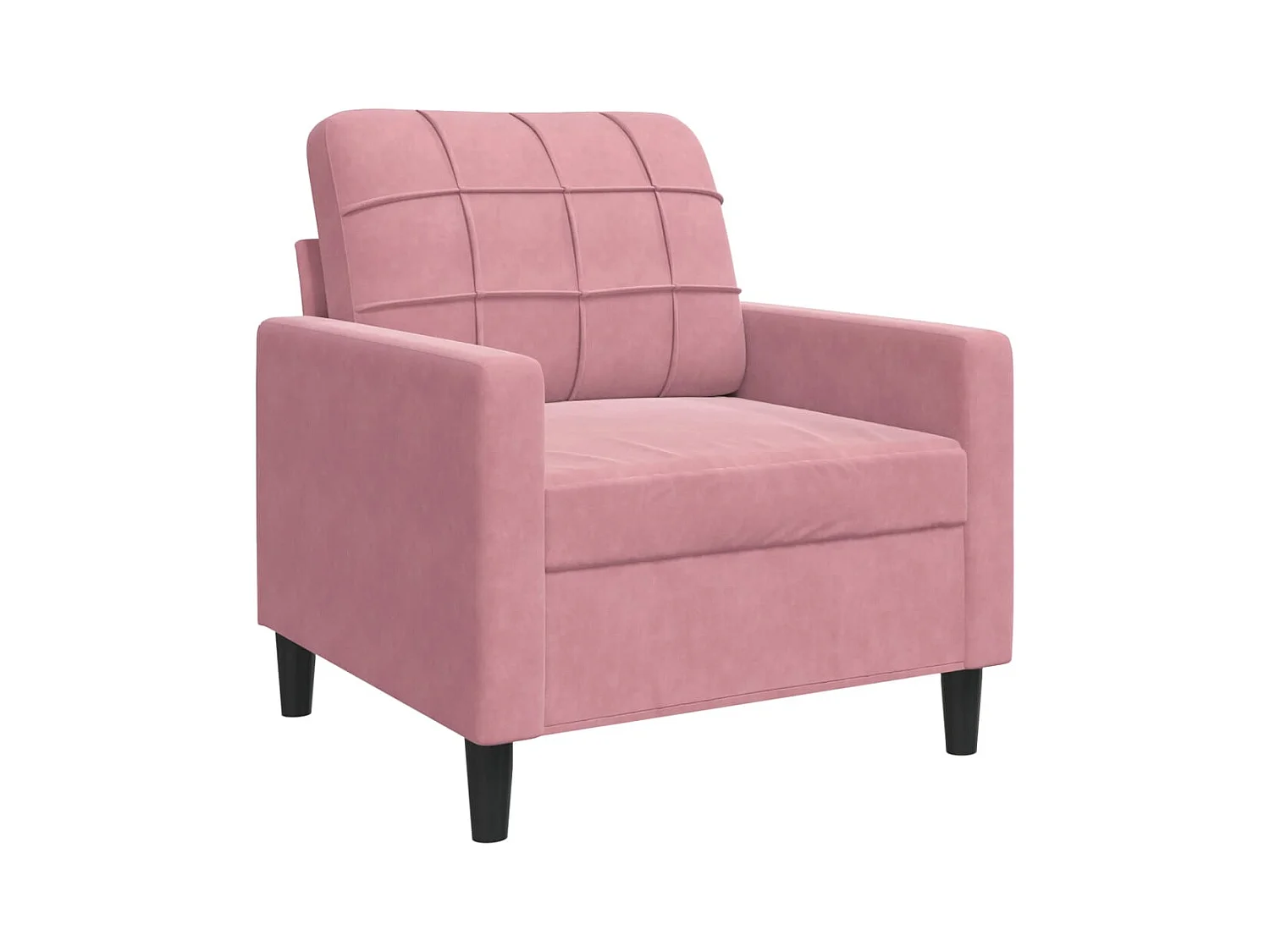 4-delige bankstel met kussens, roze fluweel