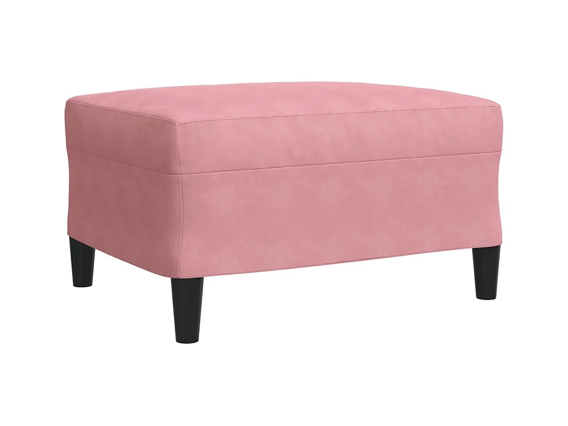 4-delige bankstel met kussens, roze fluweel