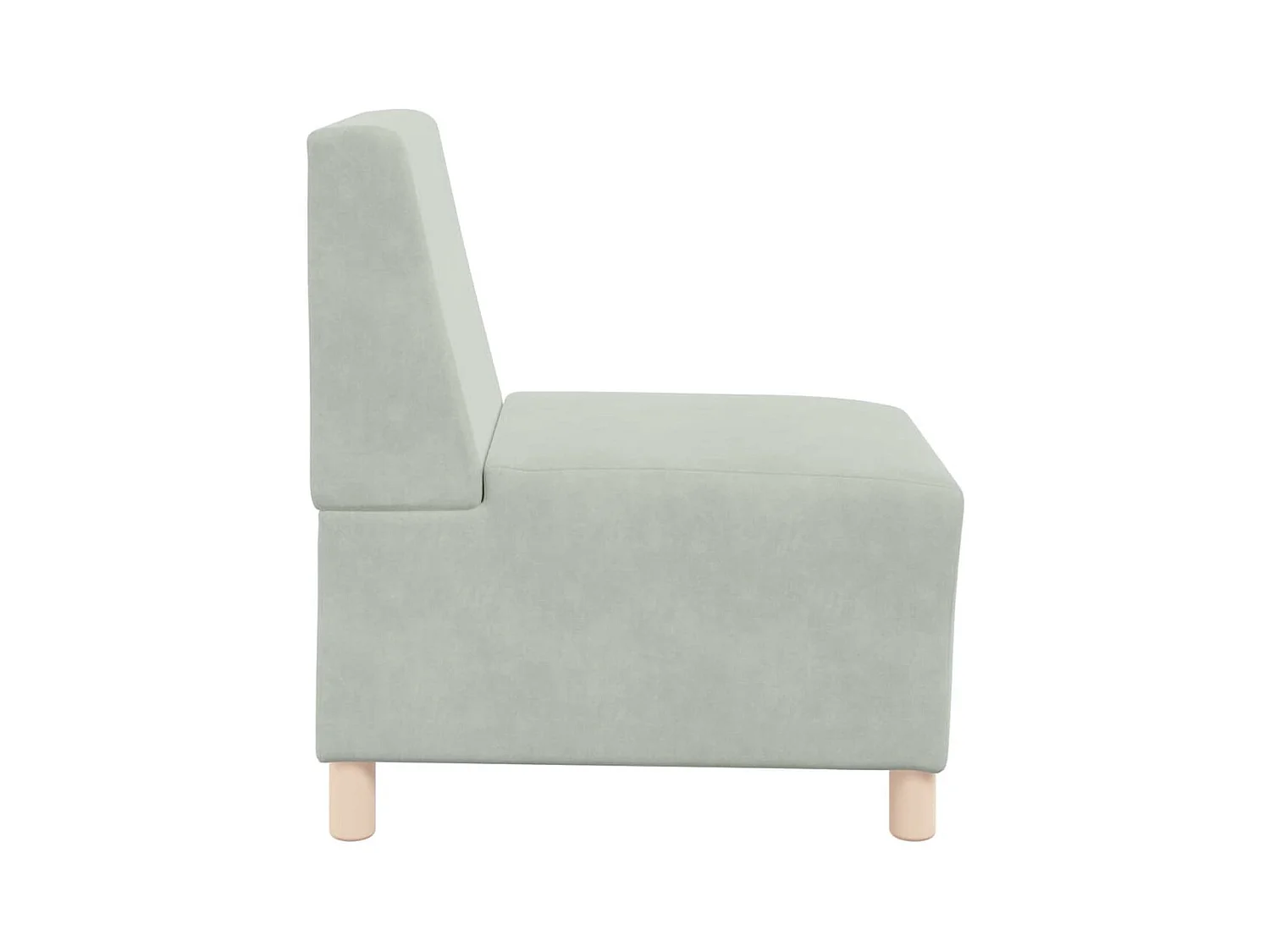 Unité de Sofa Modulaire Sans Accoudoirs 2 pcs Gris clair