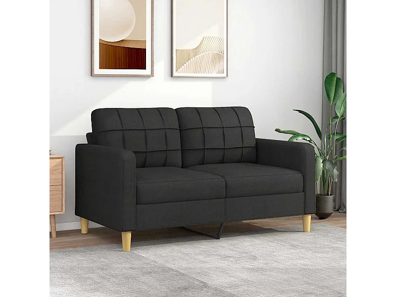 Sofá 2 plazas Tela Negro 140 cm