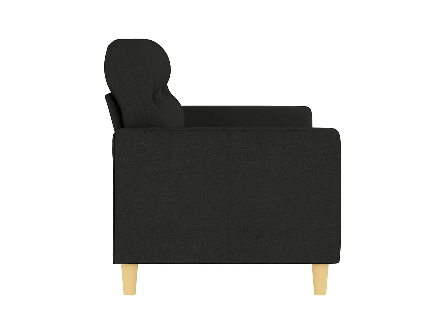 Divano 2 posti Nero 140 cm Tessuto