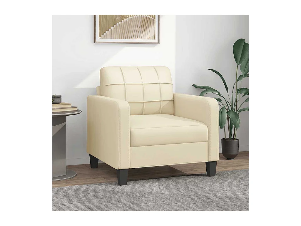 Crèmekleurige fauteuil 60 cm kunstleer