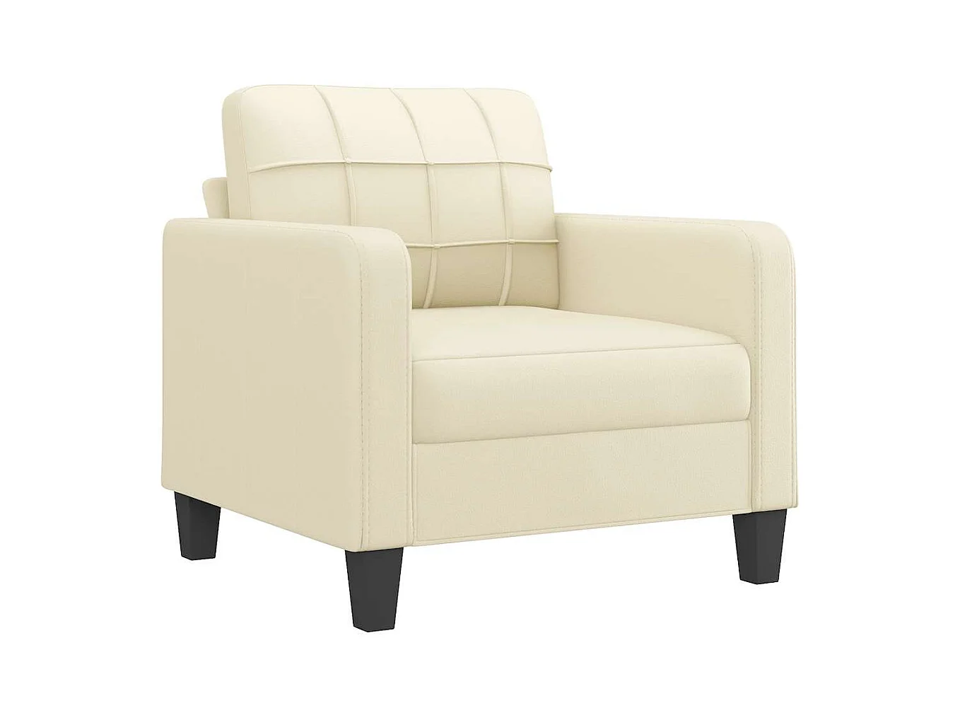 Crèmekleurige fauteuil 60 cm kunstleer