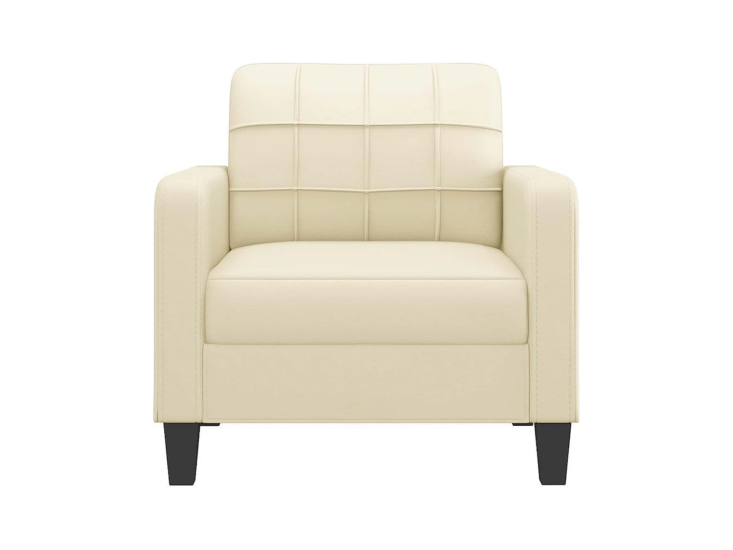 Crèmekleurige fauteuil 60 cm kunstleer