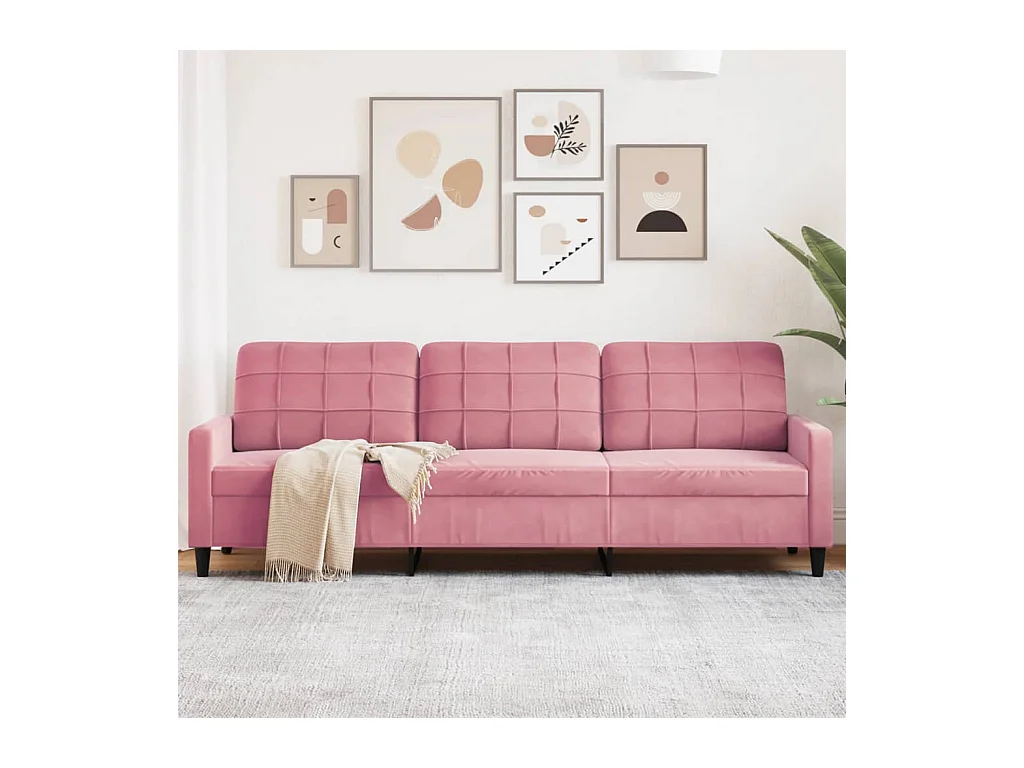 Divano 3 posti Rosa 210 cm Velluto