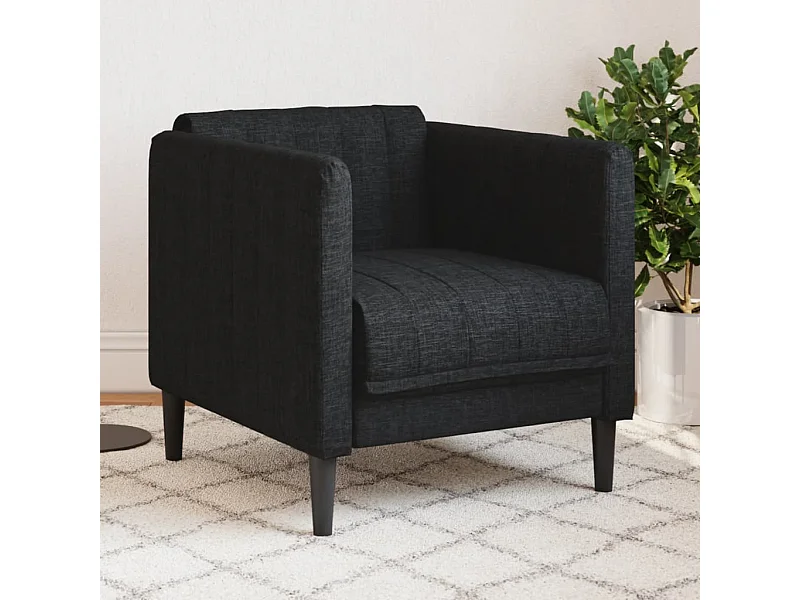 Zwarte stoffen fauteuil