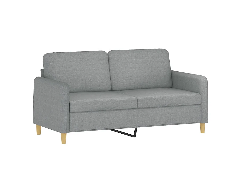Ensemble de canapés 2 pcs avec coussins Gris clair Tissu