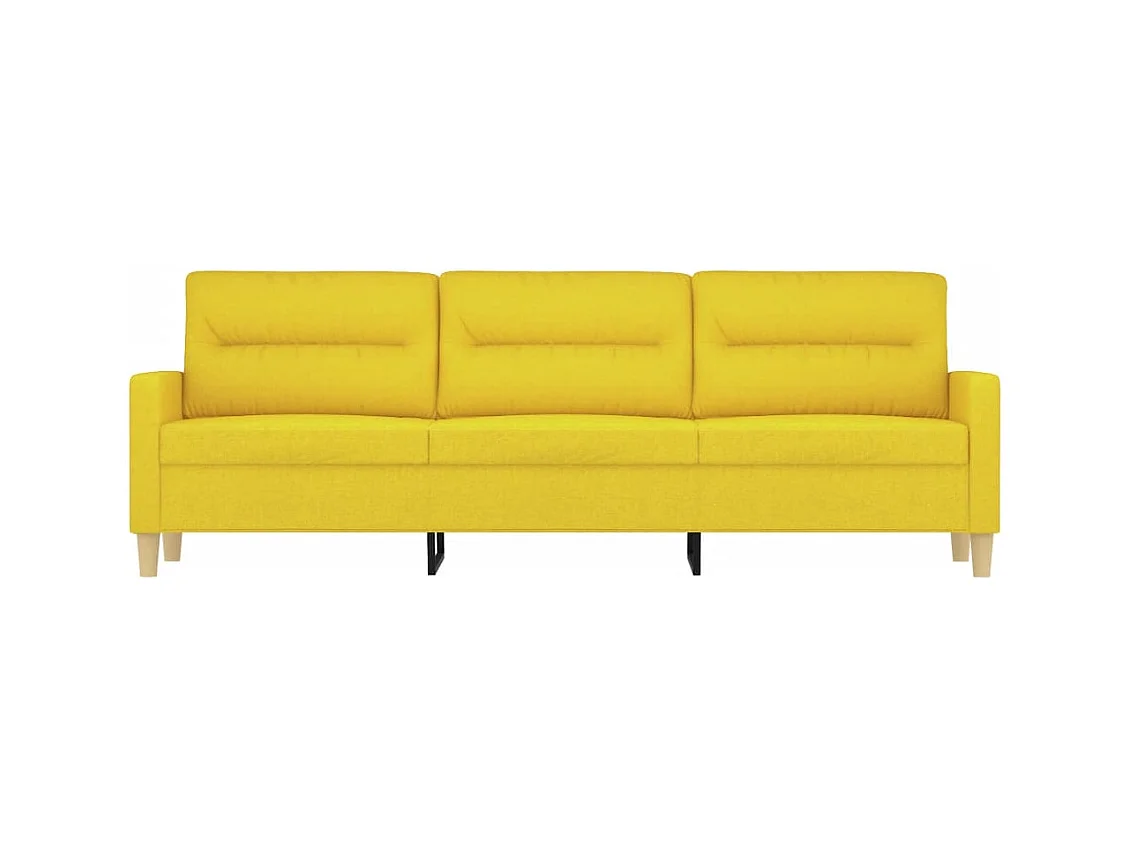 Sofá 3 plazas Amarillo claro 180 cm Tela