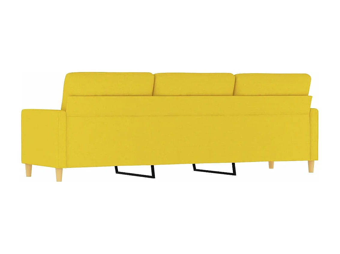 Sofá 3 plazas Amarillo claro 180 cm Tela