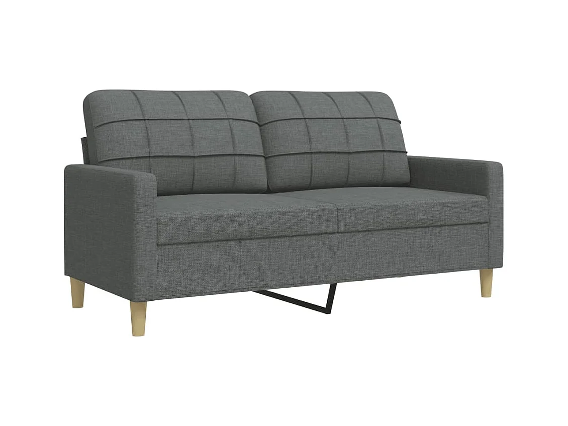 Conjunto de sofá de 3 piezas con reposapiés de tela gris oscuro
