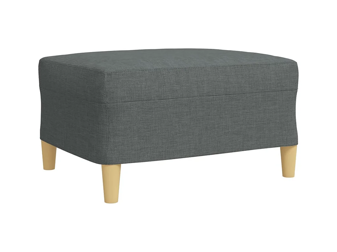 Conjunto de sofá de 3 piezas con reposapiés de tela gris oscuro