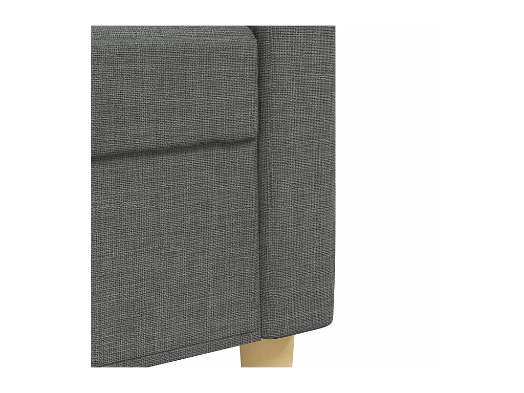 Conjunto de sofá de 3 piezas con reposapiés de tela gris oscuro