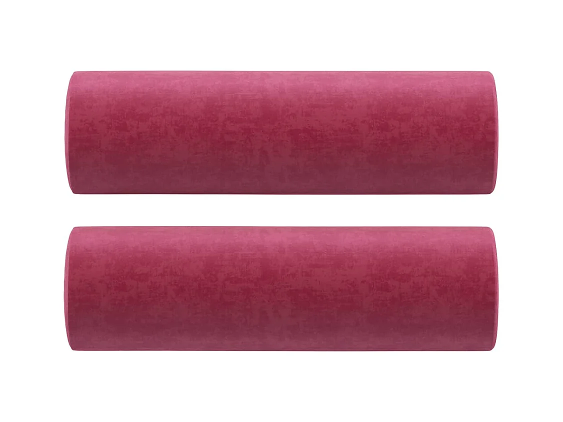 Divano 3 posti con cuscini bordeaux 180 cm velluto