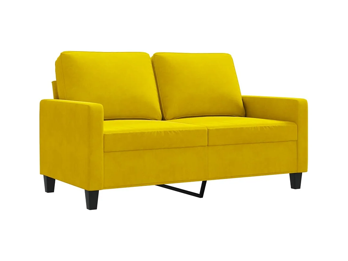 Sofá 2 plazas Amarillo 120 cm Terciopelo
