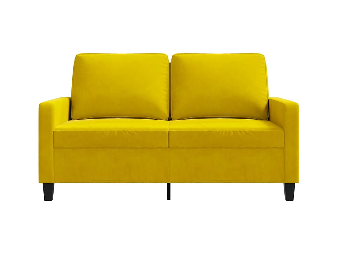 Sofá 2 plazas Amarillo 120 cm Terciopelo