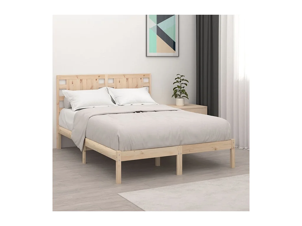 Estructura de cama sin colchón 200x200 cm madera maciza de pino
