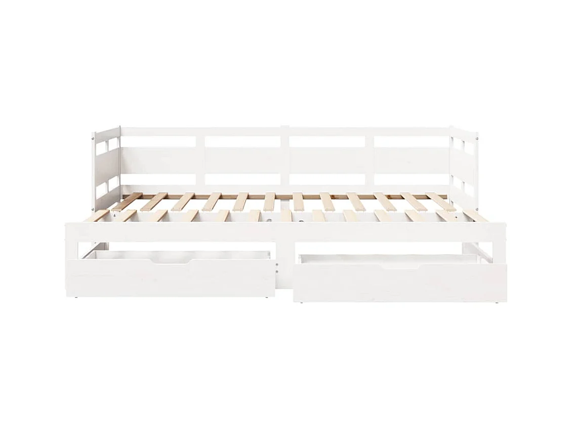 Dagbed met onderschuifbed en lades zonder matras wit 90x190cm