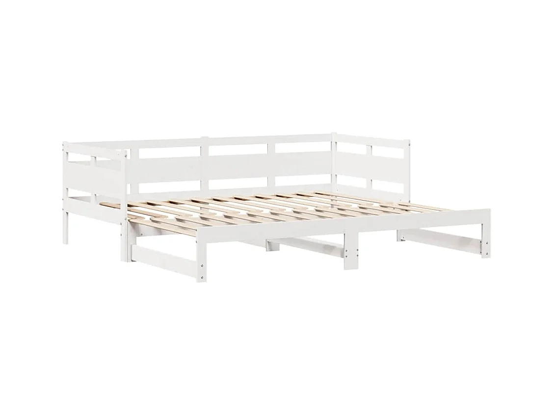 Dagbed met onderschuifbed en lades zonder matras wit 90x190cm