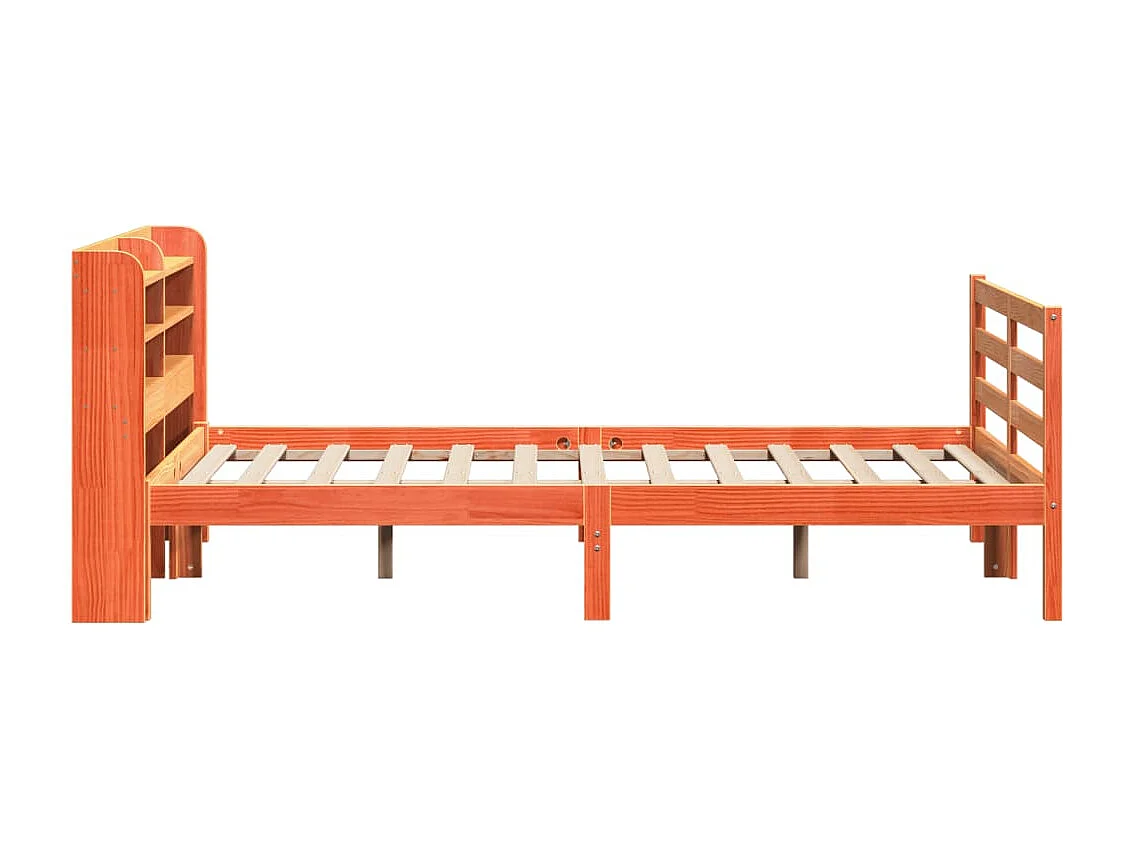 Estructura de cama sin colchón marrón cera 120x190cm madera maciza de pino