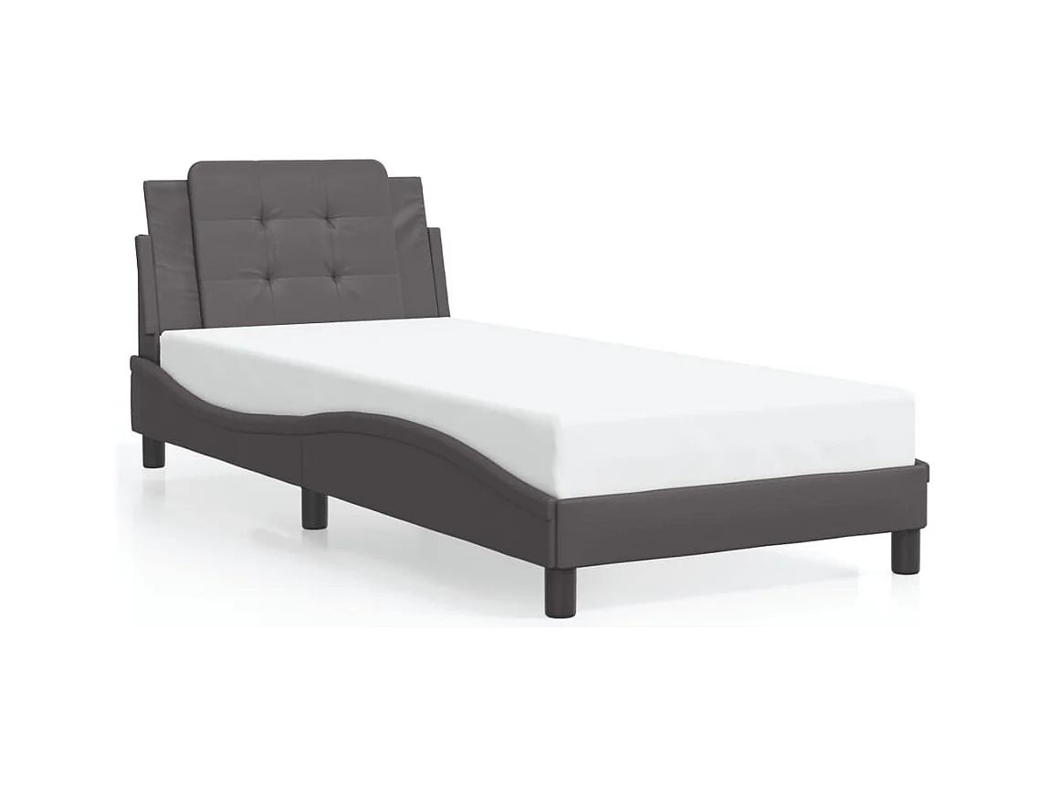Bedframe zonder matras grijs 90x200 cm kunstleer