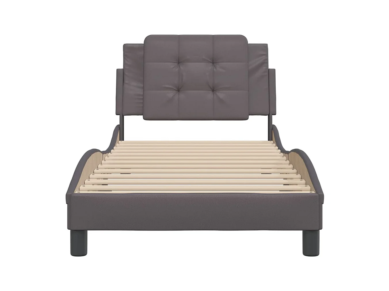 Bedframe zonder matras grijs 90x200 cm kunstleer