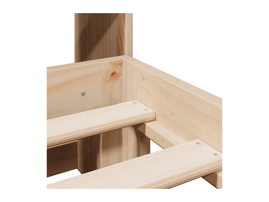 Bibliotheekbed zonder matras 140x190 cm massief grenenhout