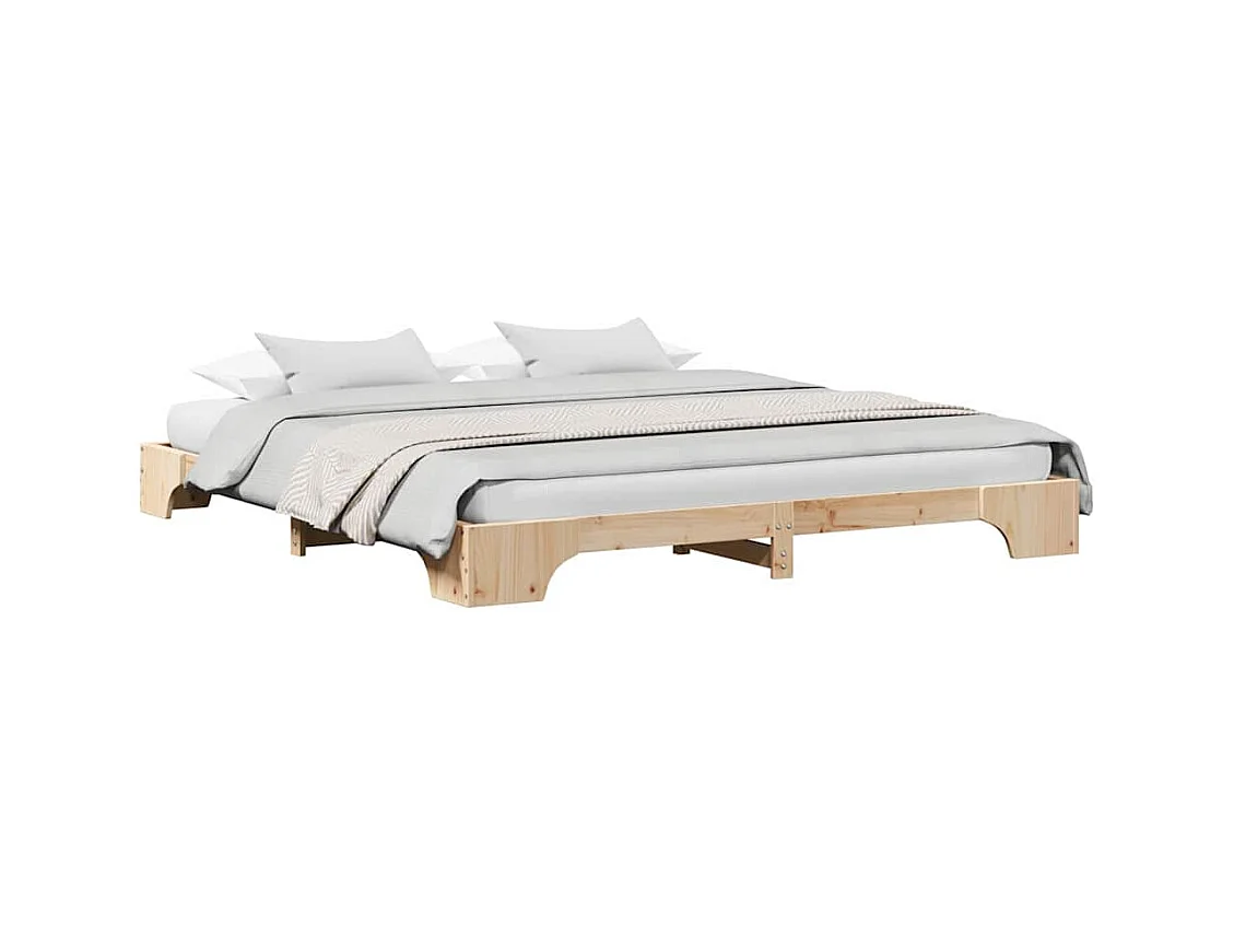 Cadre de lit Pin massif 180 x 200 cm Bois massif en pin