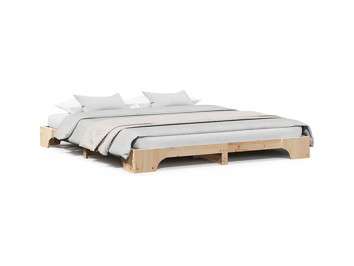 Cadre de lit Pin massif 180 x 200 cm Bois massif en pin