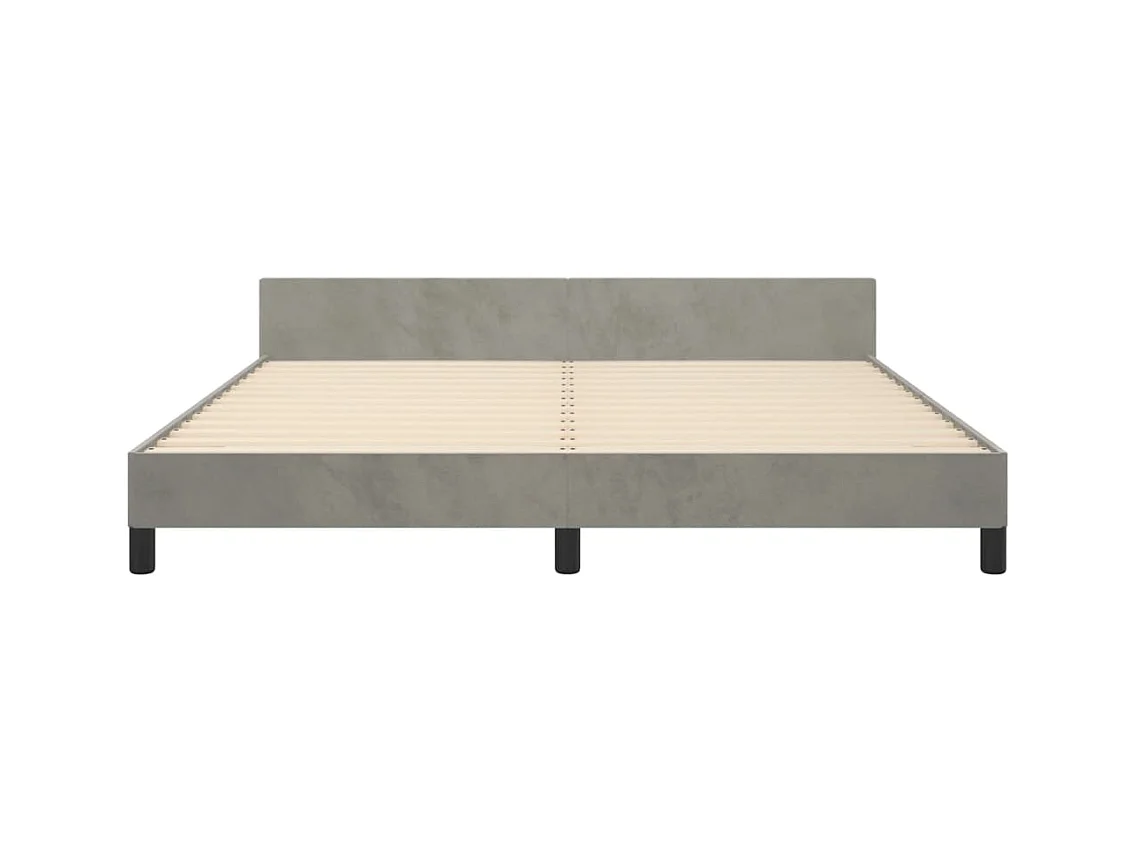 Struttura letto in velluto grigio chiaro senza materasso