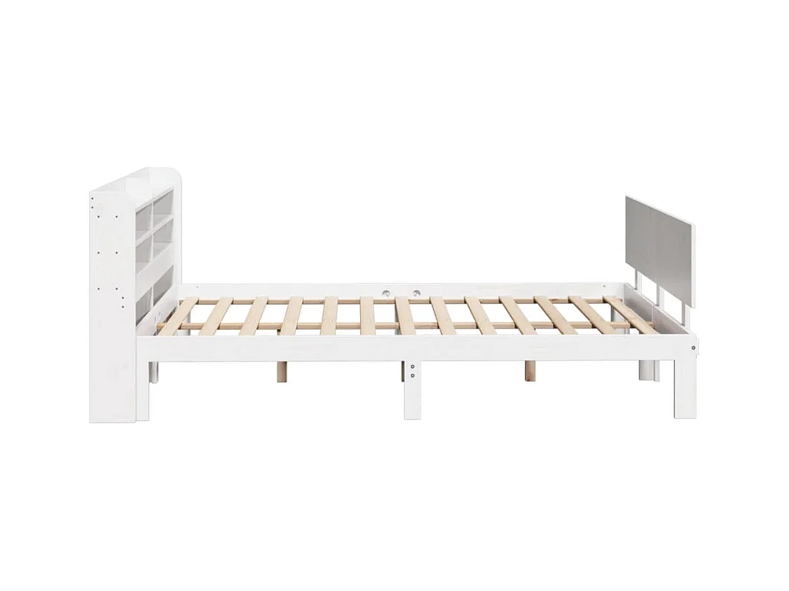 Bedframe en hoofdbord zonder matras wit 135x190 cm