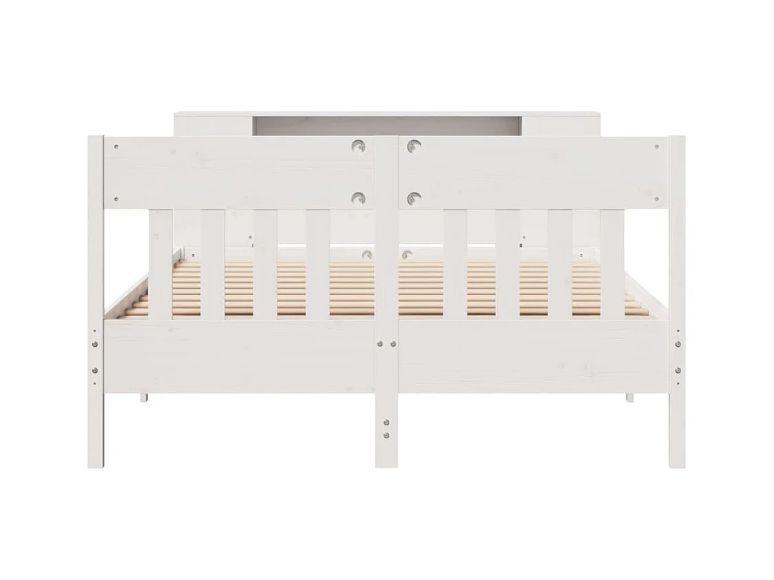 Wit boekenkastbed zonder matras 150x200 cm massief grenenhout