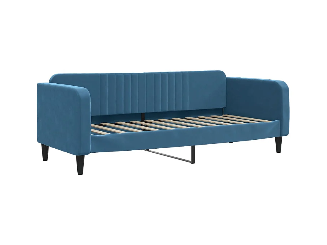 Divano letto senza materasso blu 80x200 cm velluto