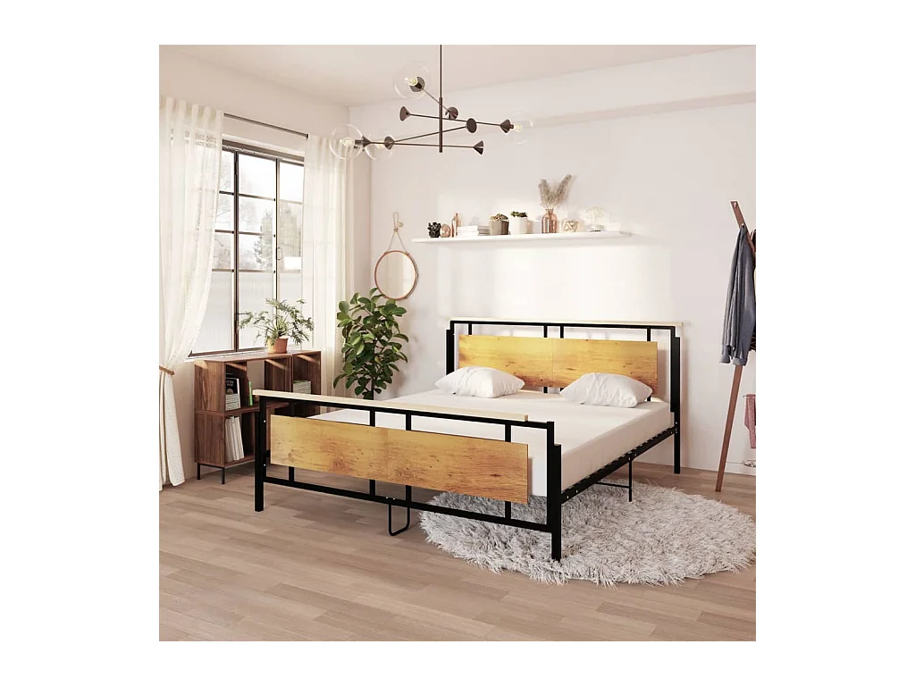 Cadre de lit sans matelas métal 180x200 cm