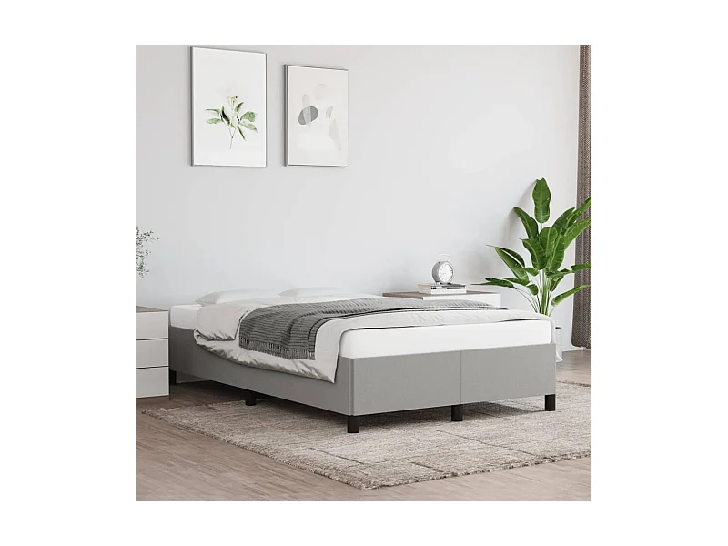 Estructura de cama sin colchón tela gris claro 120x190 cm