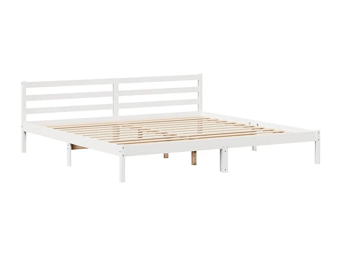Struttura letto senza materasso bianco 200x200 cm in legno massello di pino