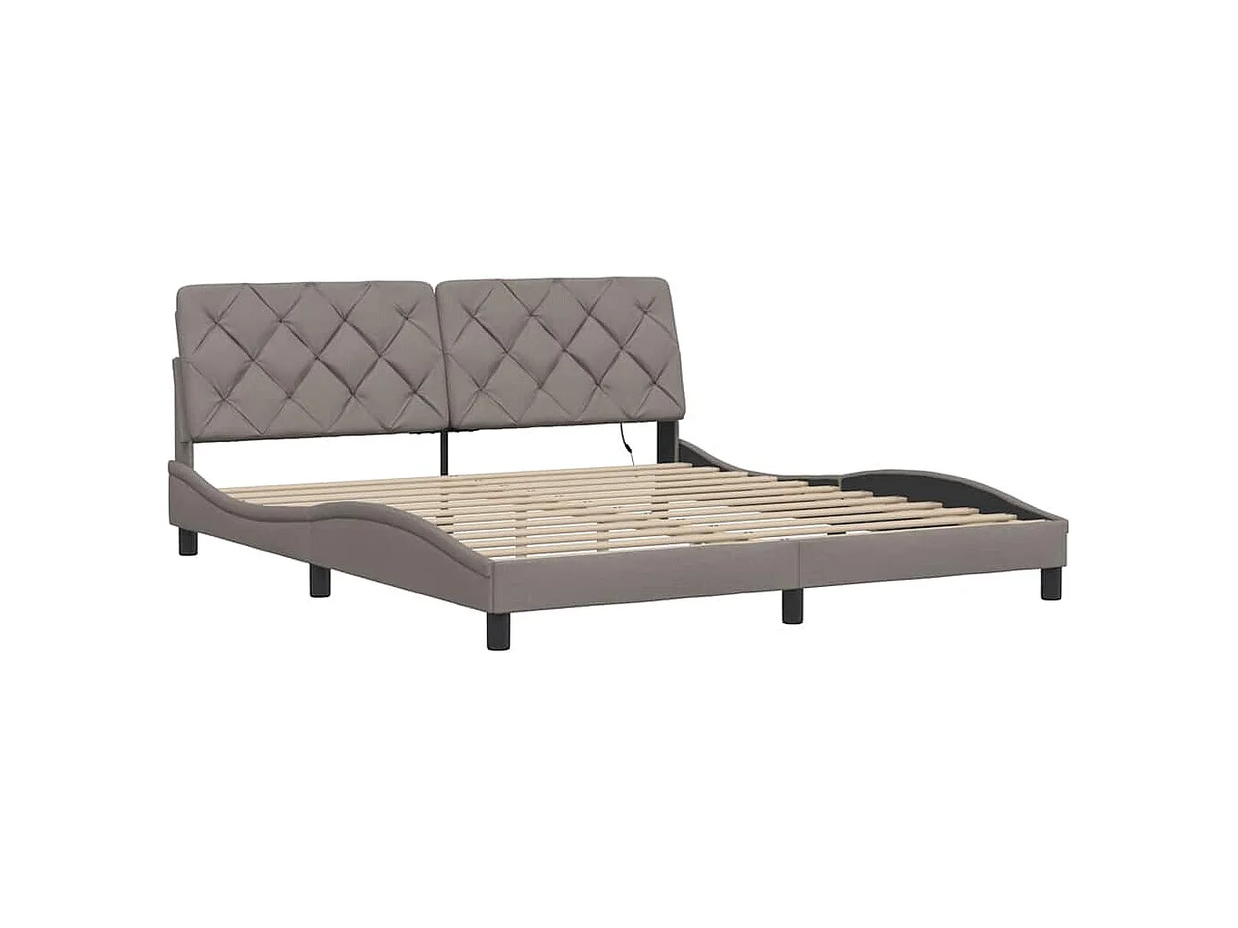 Cadre de lit avec LED sans matelas taupe 180x200 cm tissu