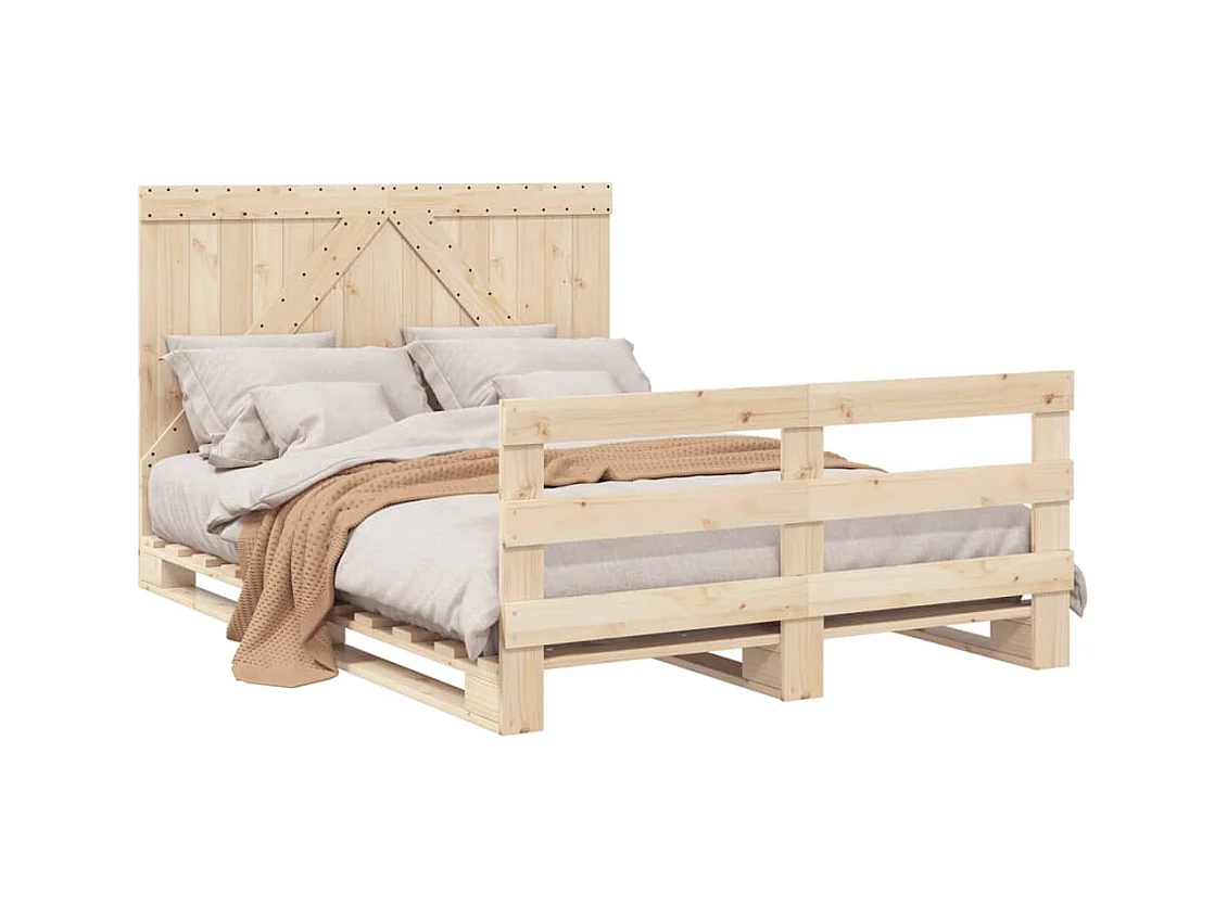 Bedframe zonder matras met massief houten hoofdeinde