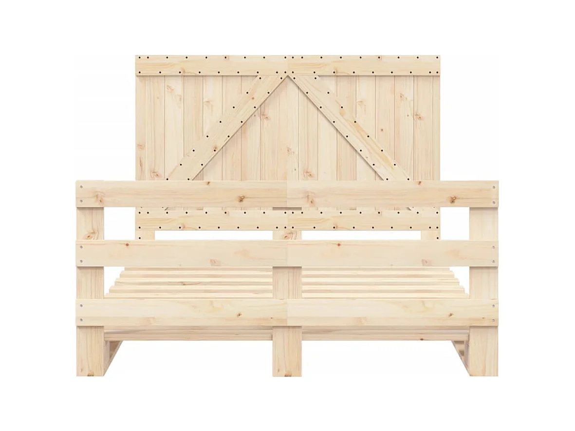 Bedframe zonder matras met massief houten hoofdeinde