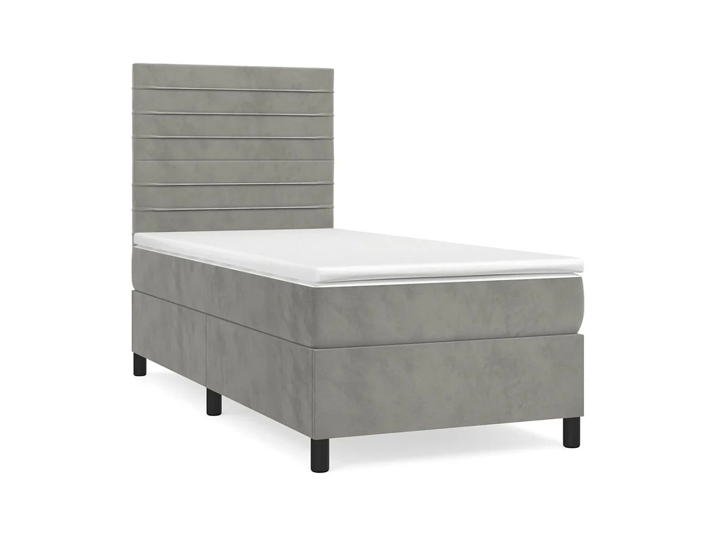 Lichtgrijze 80x200 cm fluwelen lattenbodem en matras