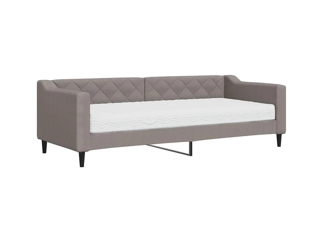 Dagbed met taupe matras 80x200 cm stof