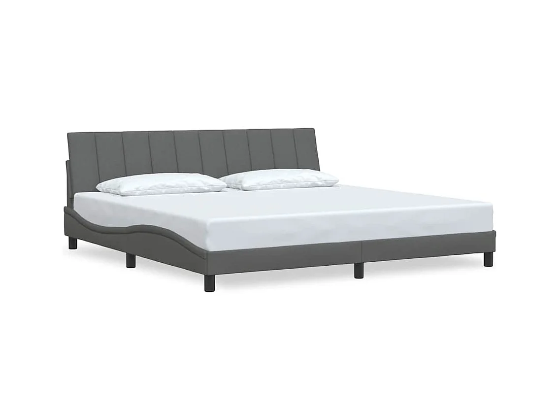 Bedframe zonder matras donkergrijs 200x200 cm stof