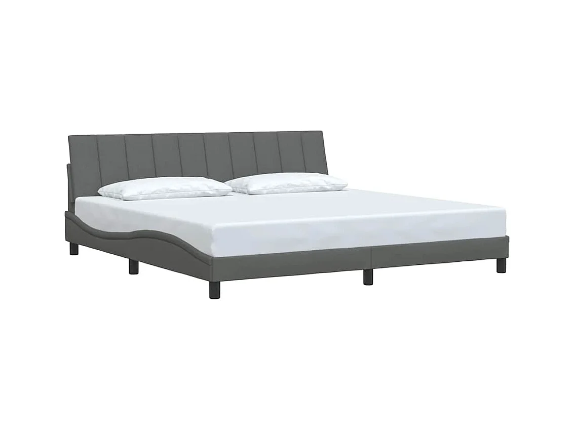 Bedframe zonder matras donkergrijs 200x200 cm stof