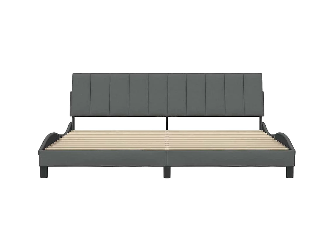 Bedframe zonder matras donkergrijs 200x200 cm stof