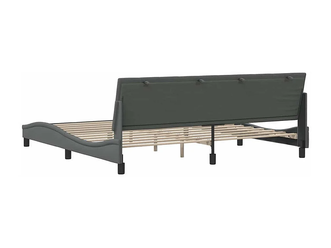 Bedframe zonder matras donkergrijs 200x200 cm stof