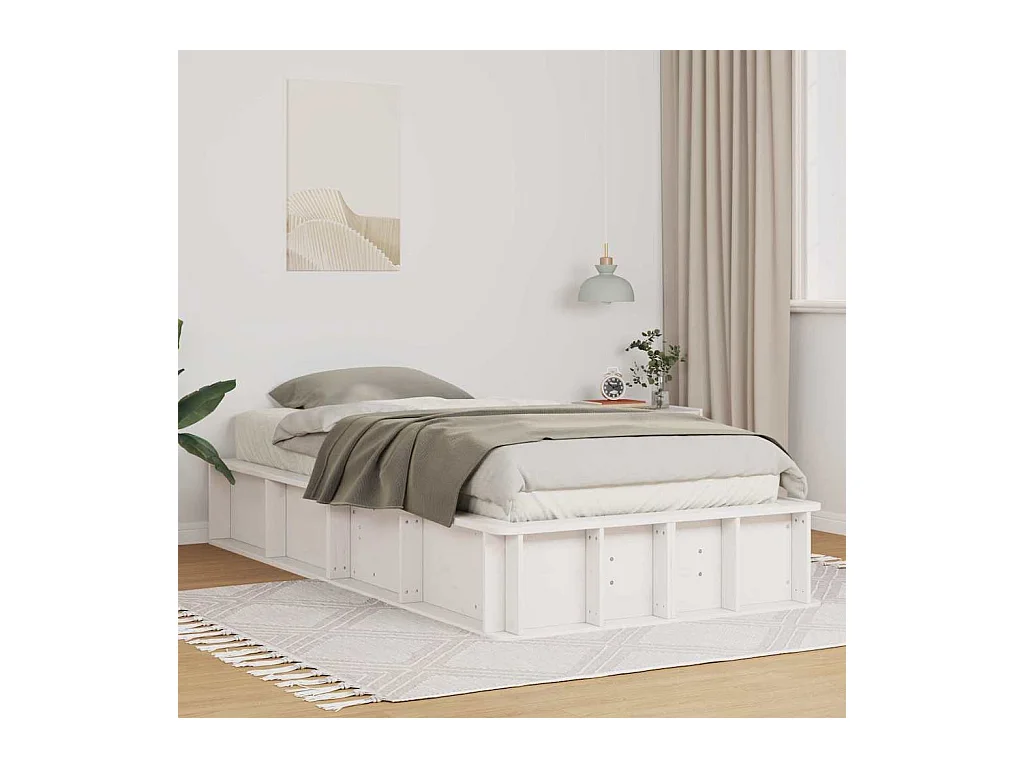 Struttura letto con contenitore Bianco 80 x 200 cm legno